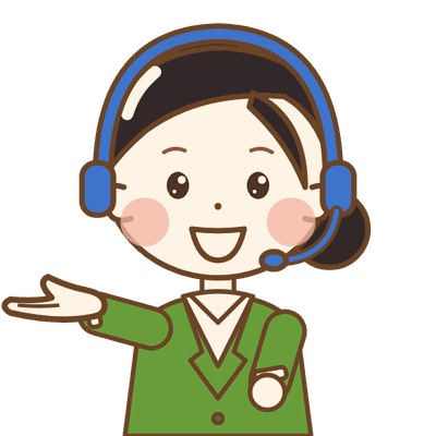 ヘッドセットでお問い合わせに対応するイラスト